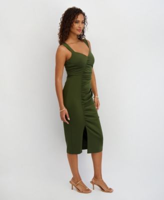 Women's Ponte-Knit Sleeveless Bodycon Midi Dress
