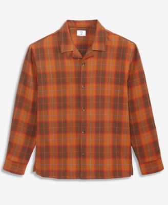 Men's Relaxed-Fit Camp-Collar Plaid Flannel Shirt, Macy's Exclusive