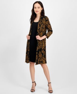 Connected - Petite Bodre 3/4-Sleeve Twofer Jacket Dress
