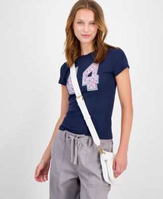 Juniors' Appliqu&eacute; Picot-Trim T-Shirt