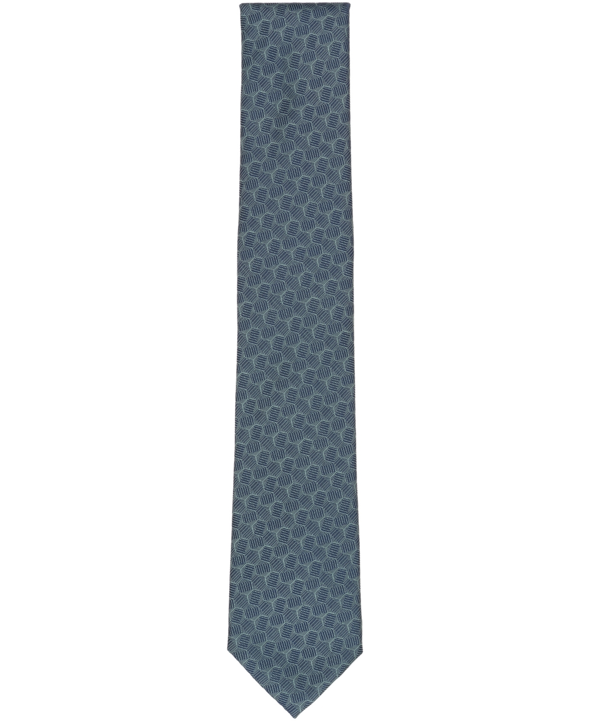 Alfani Men's Marigold Geo-pattern Tie, Macy's Exclusive In Green