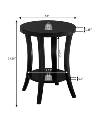 18" Wood Charleston Round End Table