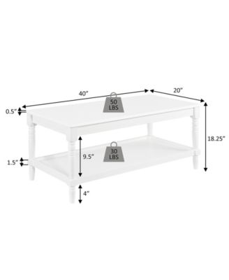 20" Wood French Country Manor No Tools Coffee Table