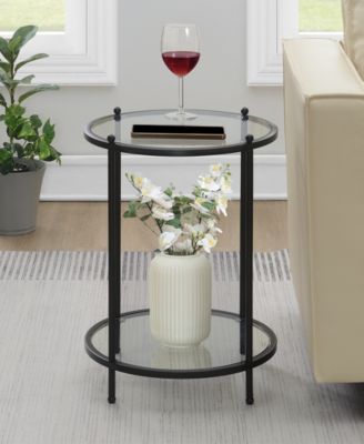 18" Glass Royal Crest 2-Tier Round End Table