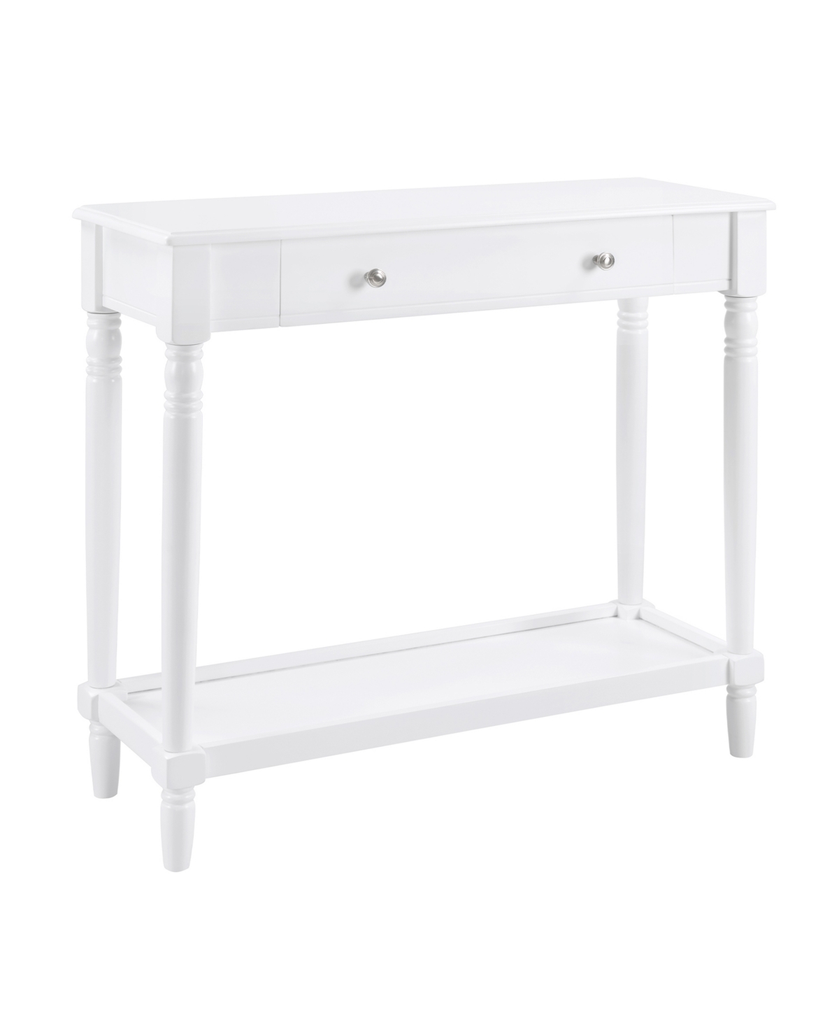 Convenience Concepts 11.75" Wood French Country Manor No Tools 1-drawer Hall Entryway Table In White