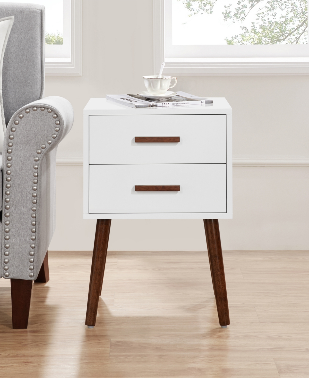 Convenience Concepts 15.75" Wood Oslo 2-drawer End Table In Multi