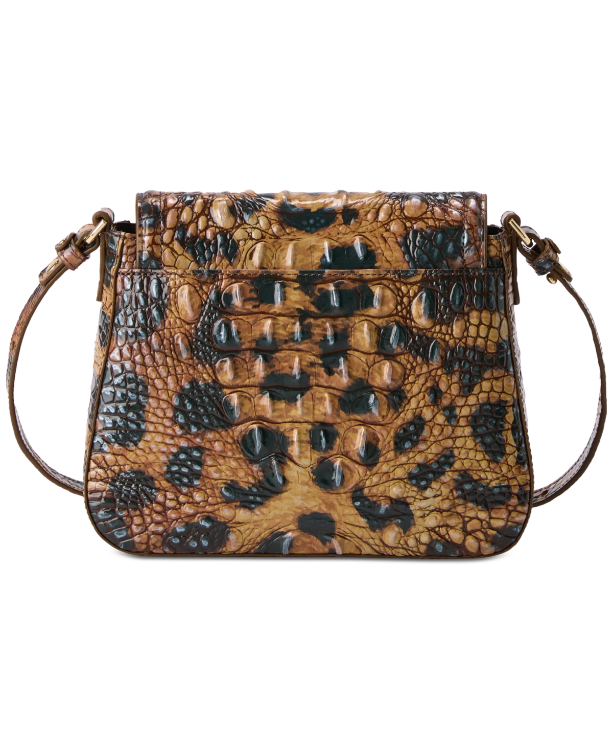 Brahmin Gianna Croc Embossed Leather Crossbody Bag In Brown