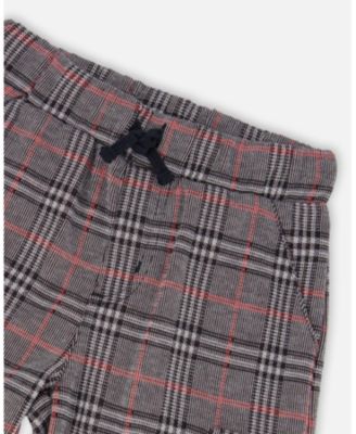 Toddler Boys Plaid Cargo Pant Gray and Black - Toddler|Child