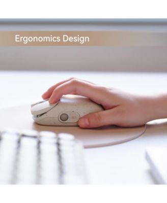 Wavy Chips Dual-Mode Wireless Mouse, 5 Adjustable DPI Levels, 50-Day Battery Life, Milk Tea Color, for Windows, MacOS, iOS, Android