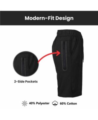 Women's Loose Fit Tech Fleece Performance Shorts With Heat Seal Zipper Pocket