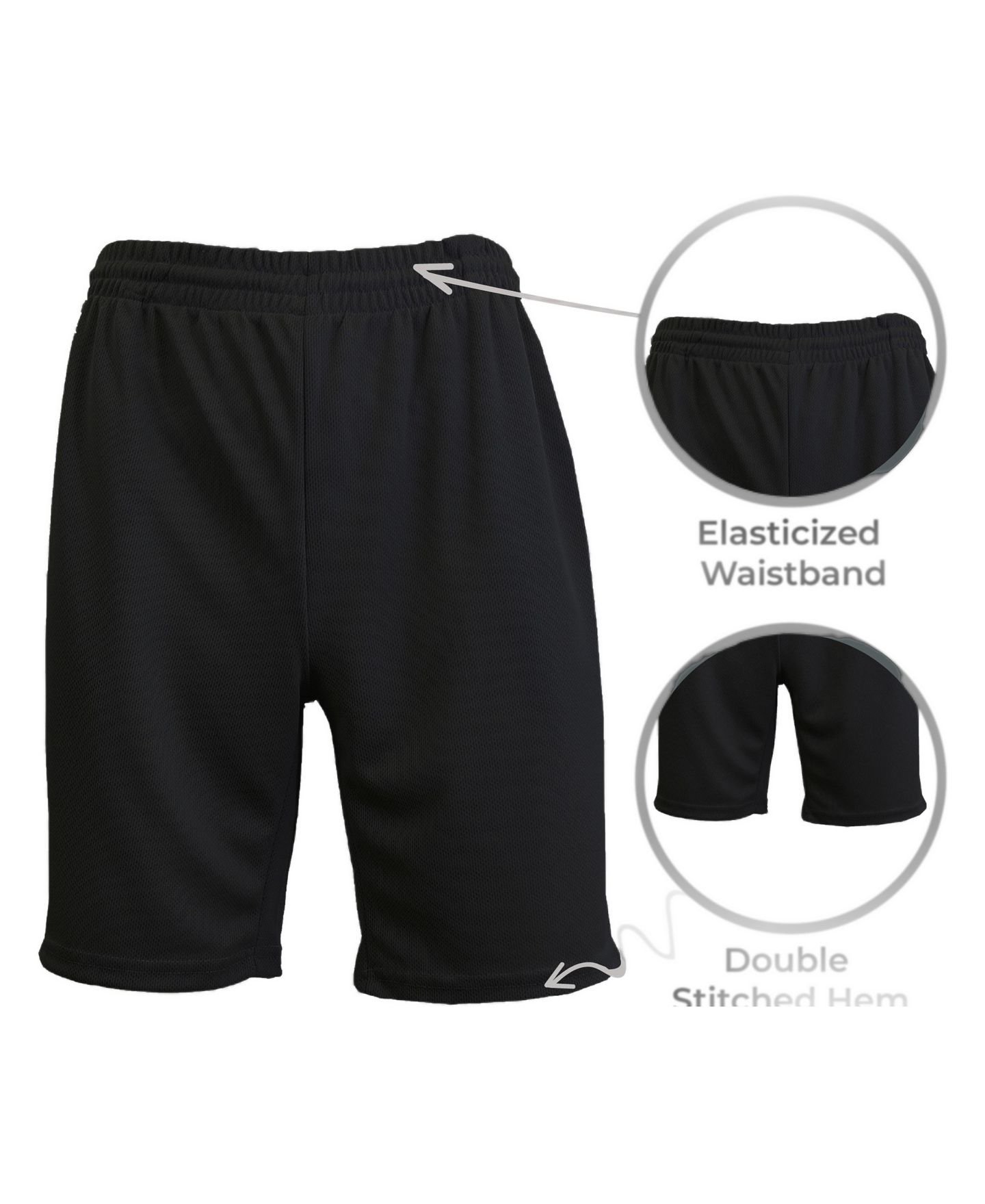 Женские шорты Galaxy By Harvic Loose Fit Moisture Wicking Performance Mesh, цвет: Чёрный — фото 2