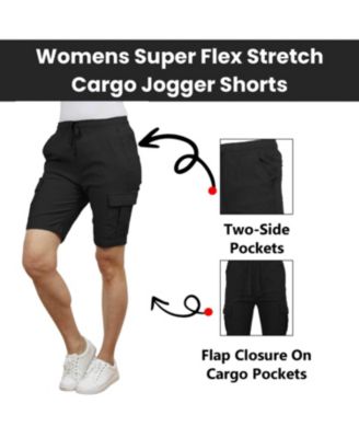 Women's Loose Fit Super Flex Stretch Cargo Jogger Shorts