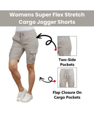 Women's Loose Fit Super Flex Stretch Cargo Jogger Shorts
