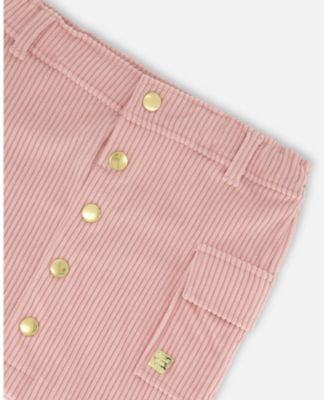 Girl Corduroy Skirt with Cargo Pockets Dusty Pink - Child