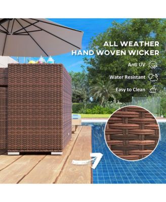 Outdoor Towel Rack for Pool w/ Drawer &amp; Cabinet