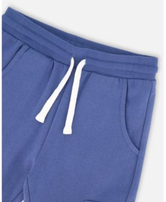Boy Fleece Sweatpants with Cargo Pockets Blue - Child