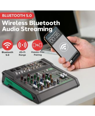 6-Ch. Audio Sound Mixer - Bluetooth Studio Mixer - DJ Controller Audio Mixing Console