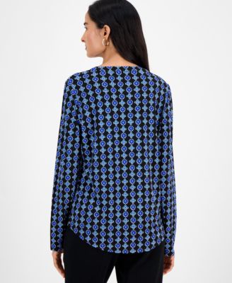 Women's Printed Zip Pocket Top