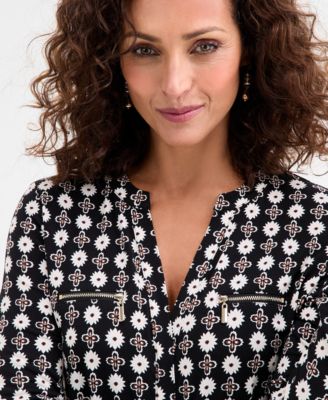 Women's Printed Zip Pocket Top, Macy's Exclusive 