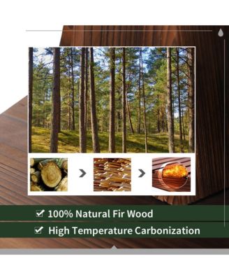 2 Tier Fountain Rustic Wood Barrel Water Fountain w/ Pump Garden Decor