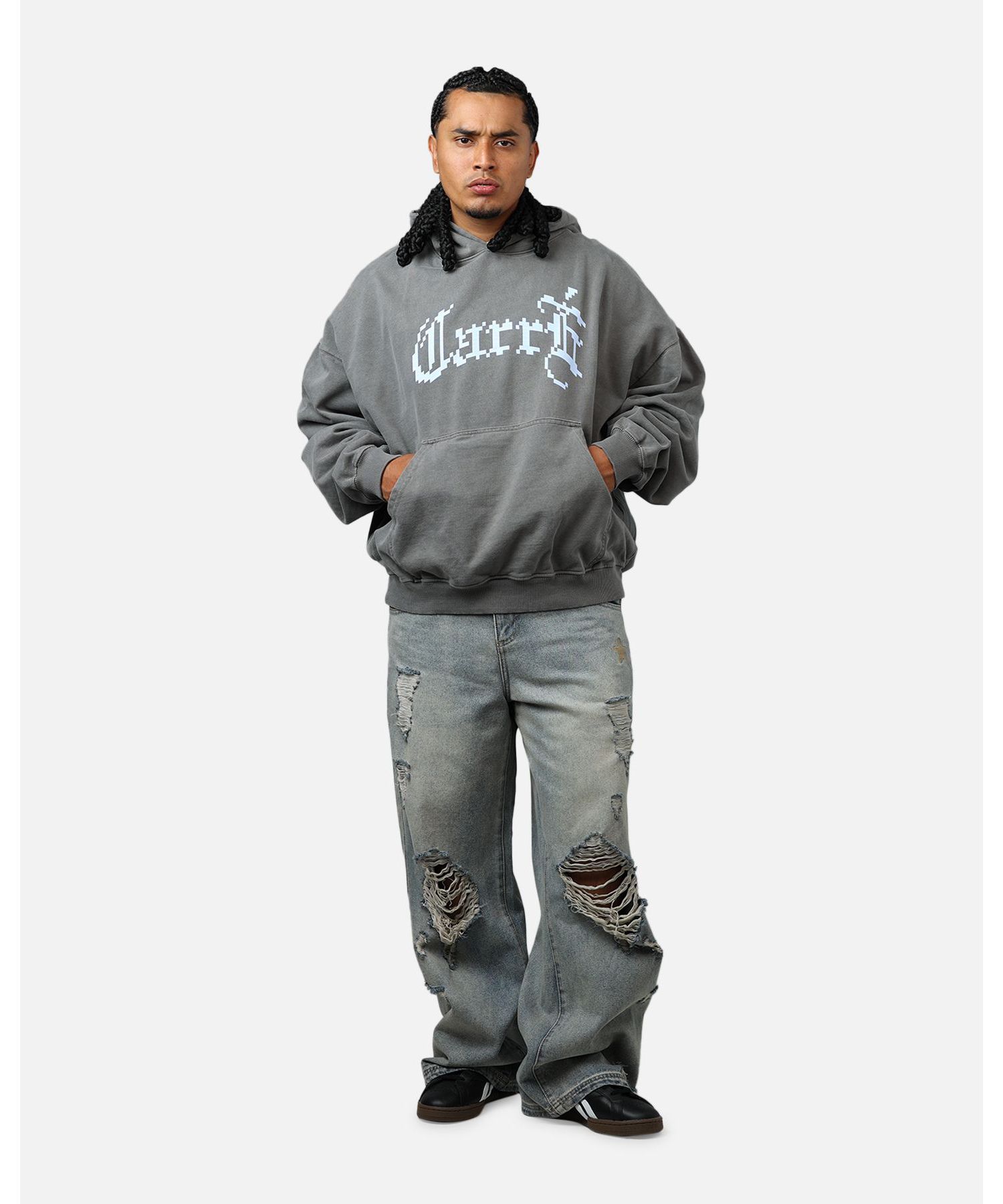 Men's Game Over Hoodie Sweatshirt - Washed Charcoal L