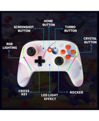 Wireless Switch 2 Pro Controller with Back Buttons, RGB 7-Color Light, 6-Axis Gyro, TURBO, One-Touch Start, Compatible with Switch, Android, iOS, PC