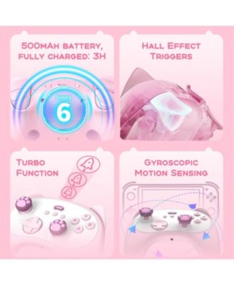 Wireless Controller with Charging Dock – Multi-Platform Gamepad for PC, Switch, Android, iOS, Turbo, Macro, 6-Axis Motion, Rumble, for Small Hands