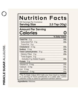 Miracle Sugar Allulose Powder All-purpose Zero Calorie Allulose Sweetener 3 Month Supply Rare Sugar Alternative 35.27 Oz