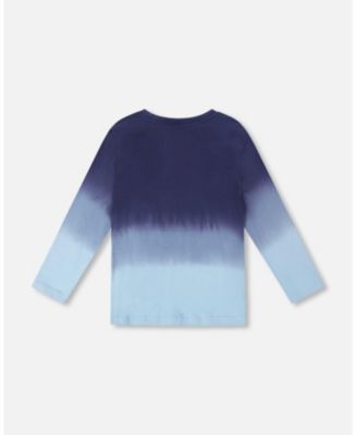 Little Boys Long Sleeve Cotton Gradient Jersey Tee Blue - Toddler|Child