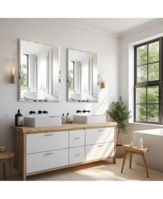 Single Door Multi-Purpose Plastic Bathroom Medicine Cabinet with Mirror, Surface or Recessed Mount, Vanity Cabinet with 2 Plastic Adjustable Shelves, White