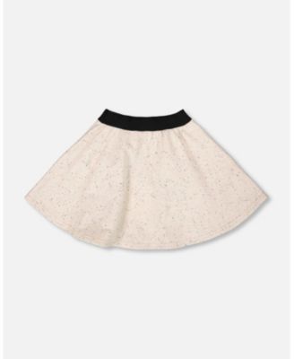 Girl Glittering French Terry Skirt Beige and Black - Toddler|Child