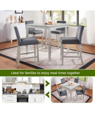 Counter Height Dining Set - Silver Grey