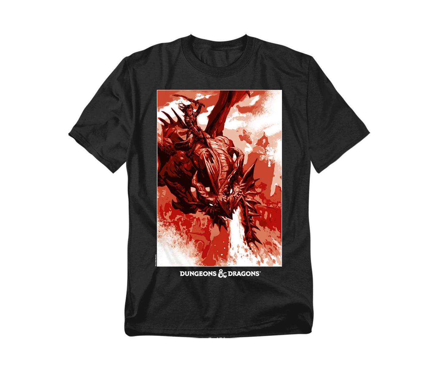 Мужская футболка D&D Dungeons Dragons Dragon Rider Fire Blast, цвет: Чёрный — фото 1