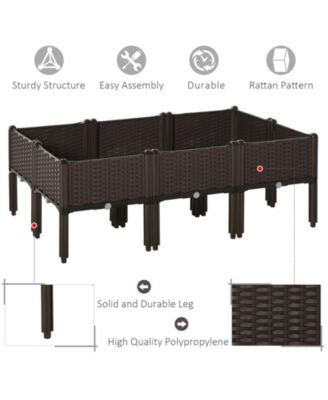 6 Piece Raised Garden Bed Set, Self Watering & Draining