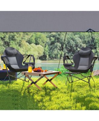 Hammock Camping Chair Set of 2 with Adjustable Back, Dark