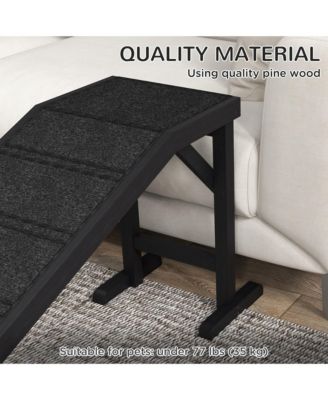 Dog Ramp w/ Non-Slip Carpet and Top Platform, 74" x 16" x 25",