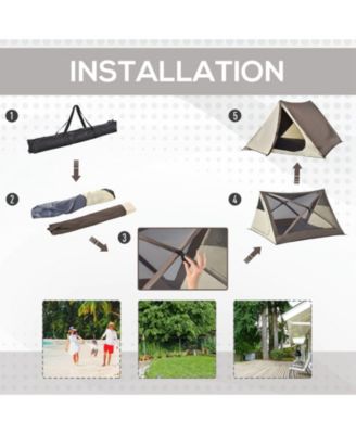 2-3 People Pop Up Camping Tent Waterproof Automatic Instant Tent Portable Cabana Beach Tent with Rainfly, Carry Bag, Windows and Doors, Outdoor Camping Hiking Indoor