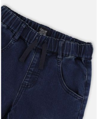 Baby Boy French Terry Jogger Pants Dark Blue Denim - Baby