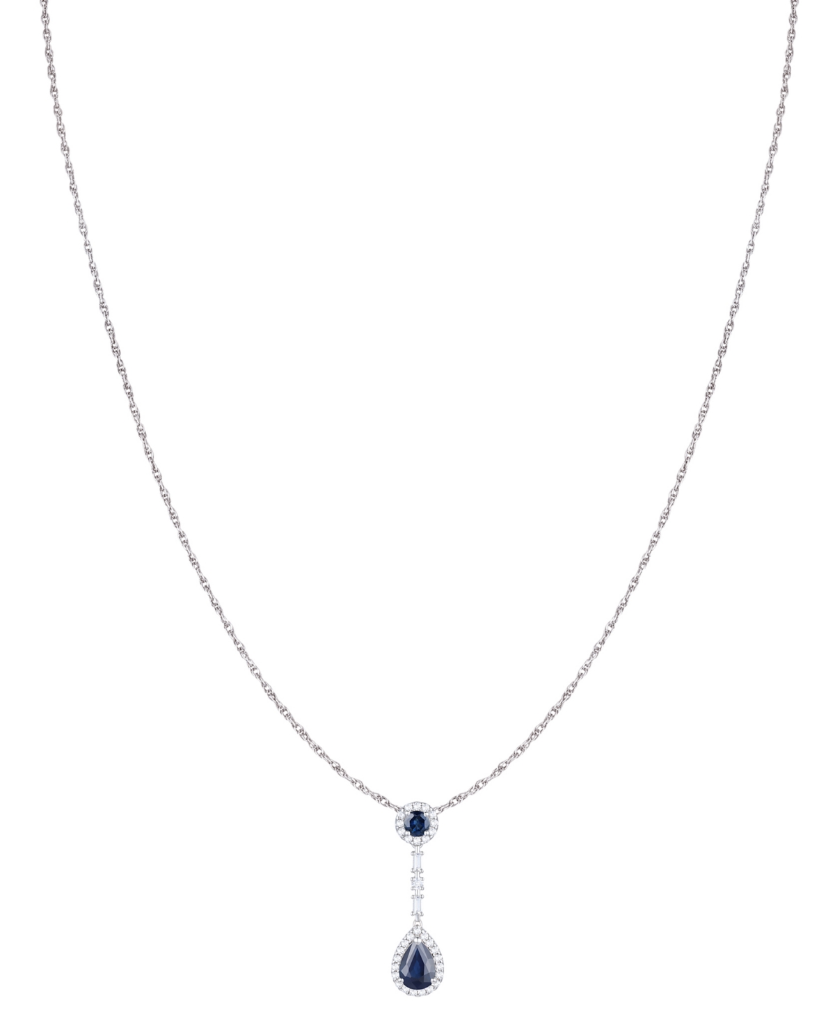 Macy's Ruby (1-1/6 Ct. T.w.) & Diamond (1/4 Ct. T.w.) 18" Lariat Necklace In 14k Gold In Blue