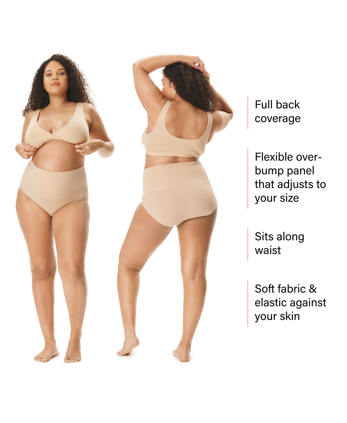 Motherhood Maternity Seamless Postpartum Shaper Panty with Belly Support, 2-Pack