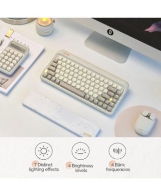 Zero ARTZ Mechanical Keyboard with Marble Palm Rest, 75% Rechargeable Hot-swappable Keyboards with 3 Types of Connection