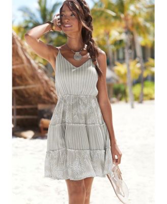 Women's Mixed Print Cover up Beach Dress Dress