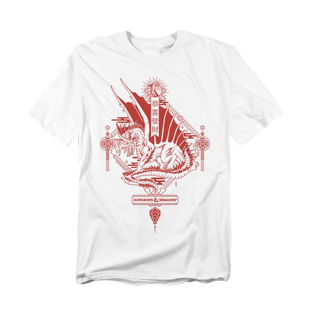 Men's Dungeons And Dragons Year Of The Dragon Red Lantern T-Shirt - White
