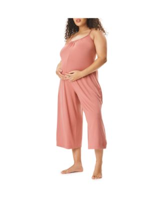 Maternity Motherhood Sleep Romper with Nursing Access