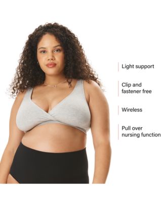 Maternity Motherhood Cotton Wrap Front Nursing Sleep Bralette, 2-Pack