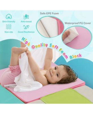 Toddler 6 PCS Climber Play Set Indoor Foam Climb & Crawl Activity Blocks w/ Cover Multicolor