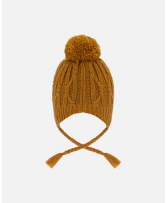 Boy Lined Winter Hat with Pompom Brown Sugar - Toddler|Child