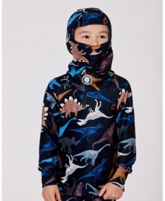Boy Brushed Jersey Balaclava Black Dinosaur Print - Toddler|Child
