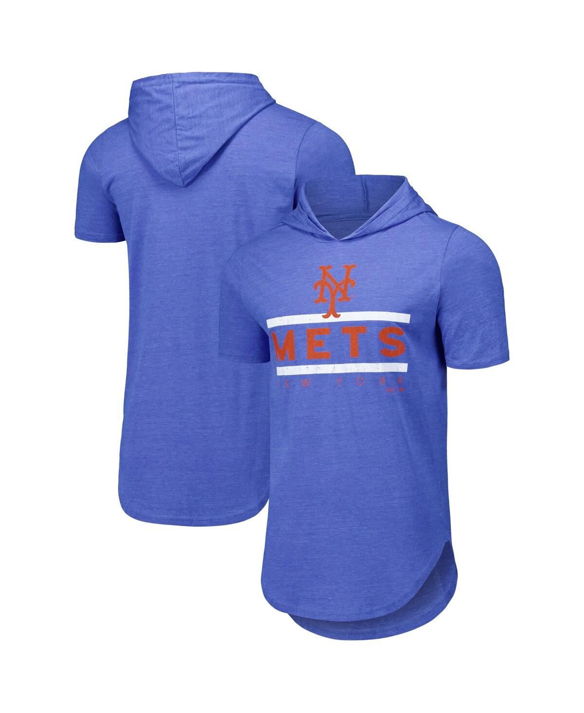 Threads Men's Royal New York Mets Tri-Blend Hoodie T-Shirt - Royal