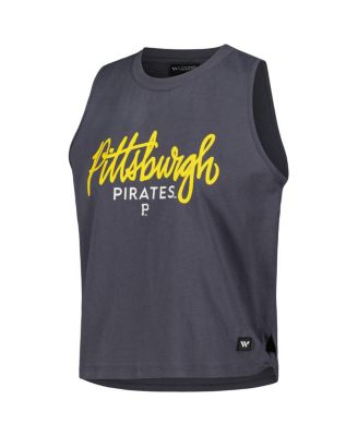 Women's Charcoal Pittsburgh Pirates Side Knot Tank Top